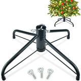 Finphoon Metal Christmas Tree Stand, Foldable Xmas Tree Base for 4-8 Ft Artificial Trees, 15.7 Inch Replacement Christmas Tree Stand Bracket Fits 0.5-1.57 Inch Poles,Dark Green Finphoon
