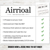 Airrioal Farmhouse Home Decorations for Living Room Decor,4-Sided Wooden Blocks Rustic Sign, Modern Farmhouse Decor for Shelf Tiered Tray Entryway Coffee Table Decor,2.8" Airrioal