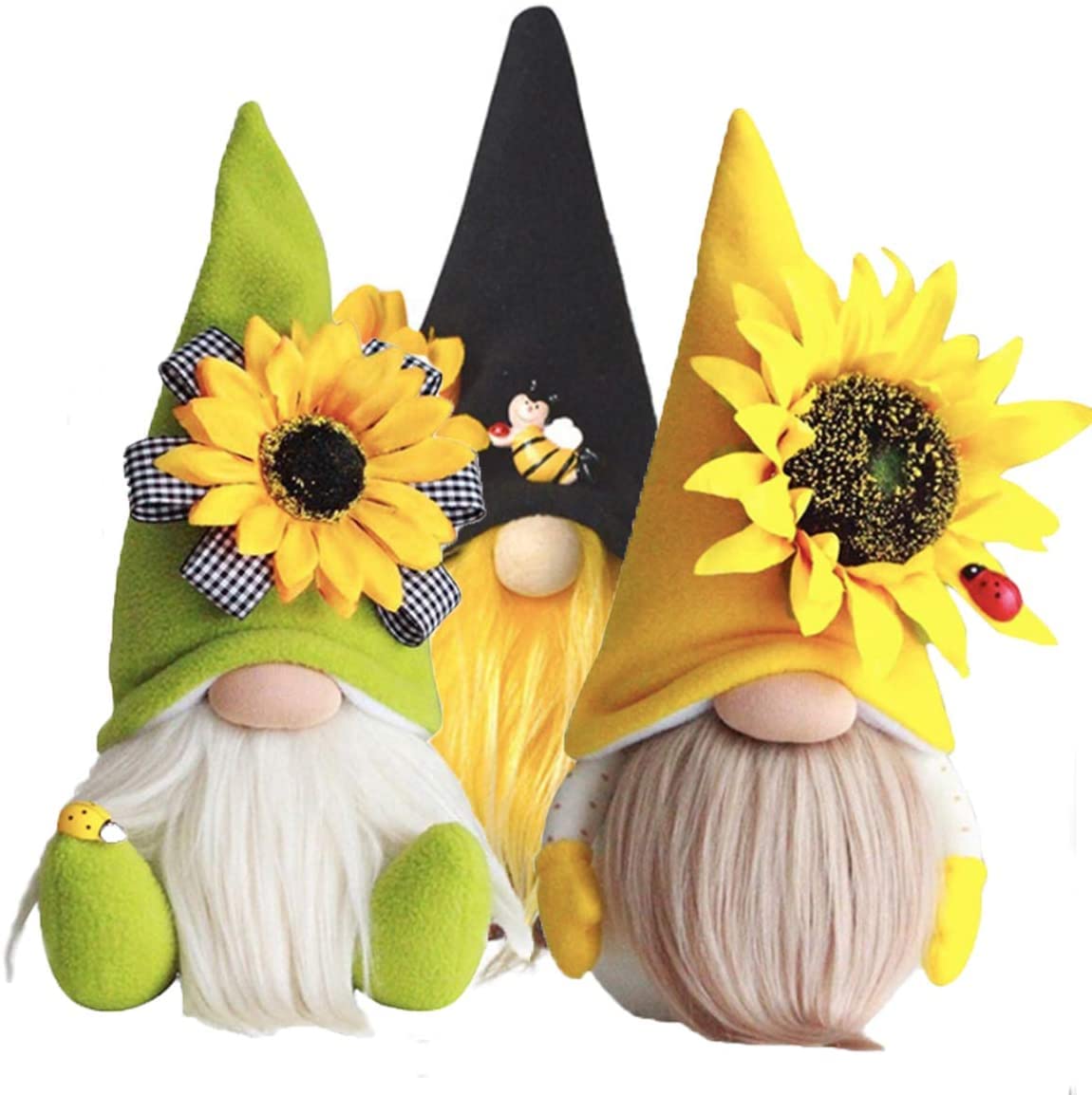 GDYYEZI Sunflower Garden Gnome, Sunflower Spring Gnome Mantel Display,Handmade Gnome Faceless Plush Doll, Farmhouse Tiered Tray Rustic Sca GDYYEZI