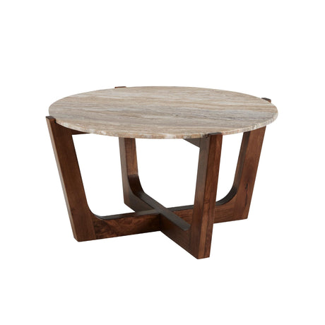 Signature Design by Ashley Tanidore Casual Solid Mango Wood Coffee Table with Marble Top, Dark Brown & Beige Signature Design by Ashley