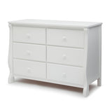 Delta Children Universal 6 Drawer Dresser with Interlocking Drawers - Greenguard Gold Certified, White Delta Children