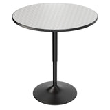 Magshion 31" Round Bar Table Height Adjustable 26"-35" Pub Table with Enlarged Base for Living Room Patio Bistro Café, Silver Magshion