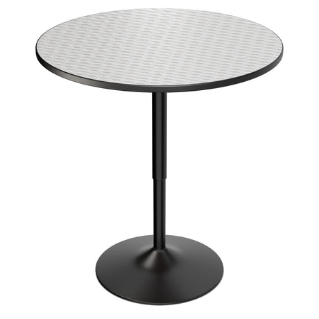 Magshion 31" Round Bar Table Height Adjustable 26"-35" Pub Table with Enlarged Base for Living Room Patio Bistro Café, Silver Magshion