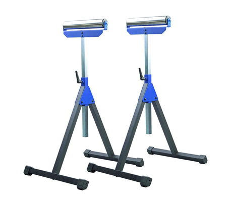 KASTFORCE 2 of Folding Roller Stand, Height Adjustable, Heavy Duty 300 LB Load Capacity Each, Outfeed Woodworking, Folds Flat for Easy Storage, Twin Pack, KF3015 KASTFORCE