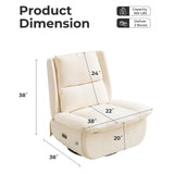 Oversized Power Recliner Chair for Adults,270°Swivel Rocker Recliner with USB Port,Electric Glider Recliner Chair with Storage,Nursery Rocking Chair with Phone Holder,Beige Rhevoy