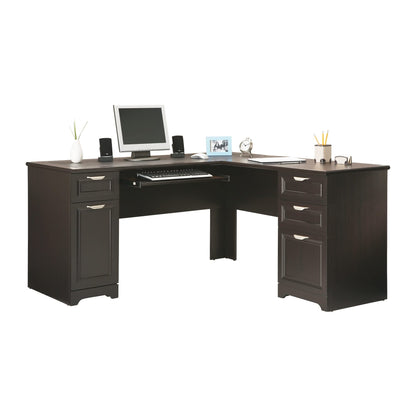 Realspace® Magellan 59"W L-Shape Corner Desk, Espresso - WoodArtSupply