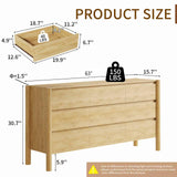 CHUWELL Dresser for Bedroom, 63" Wide Mid Century Modern Chest of Drawers with 9 Large Storage Space and 4 Solid Wood Cylindrical Legs, 9 Drawer Large Dresser for Bedroom(Oak) CHUWELL