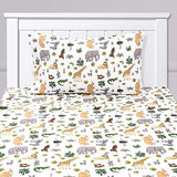 1500 Supreme Kids Bed Sheet Collection - Fun Colorful and Comfortable Boys and Girls Toddler Sheet Sets - Deep Pocket Wrinkle Free Soft and Cozy Bedding - Twin, Wild Animal Sweet Home Collection
