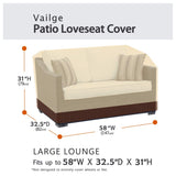 Vailge 2-Seater Heavy Duty Patio Bench Loveseat Cover, 100% Waterproof Outdoor Sofa Cover, Lawn Patio Furniture Covers with Air Vent, Small(Standard), Beige & Brown Vailge