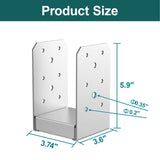 SPACEEUP 4x4 Post Base, Internal 3.5" x 3.5" Post Anchor 4pcs Adjustable Post Base Stainless Steel Concrete Post Anchor for Pavilion Deck Railing Support Decorative Anchor Plate SPACEEUP