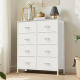 Atilioo Dresser for Bedroom with 8 Drawers, Anti-Tip Tall Fabric Chests Storage Organizer Tower Furniture with Wooden Top Metal Frame for Clothes, Closet, Living Room, Hallway, Entryway Atilioo