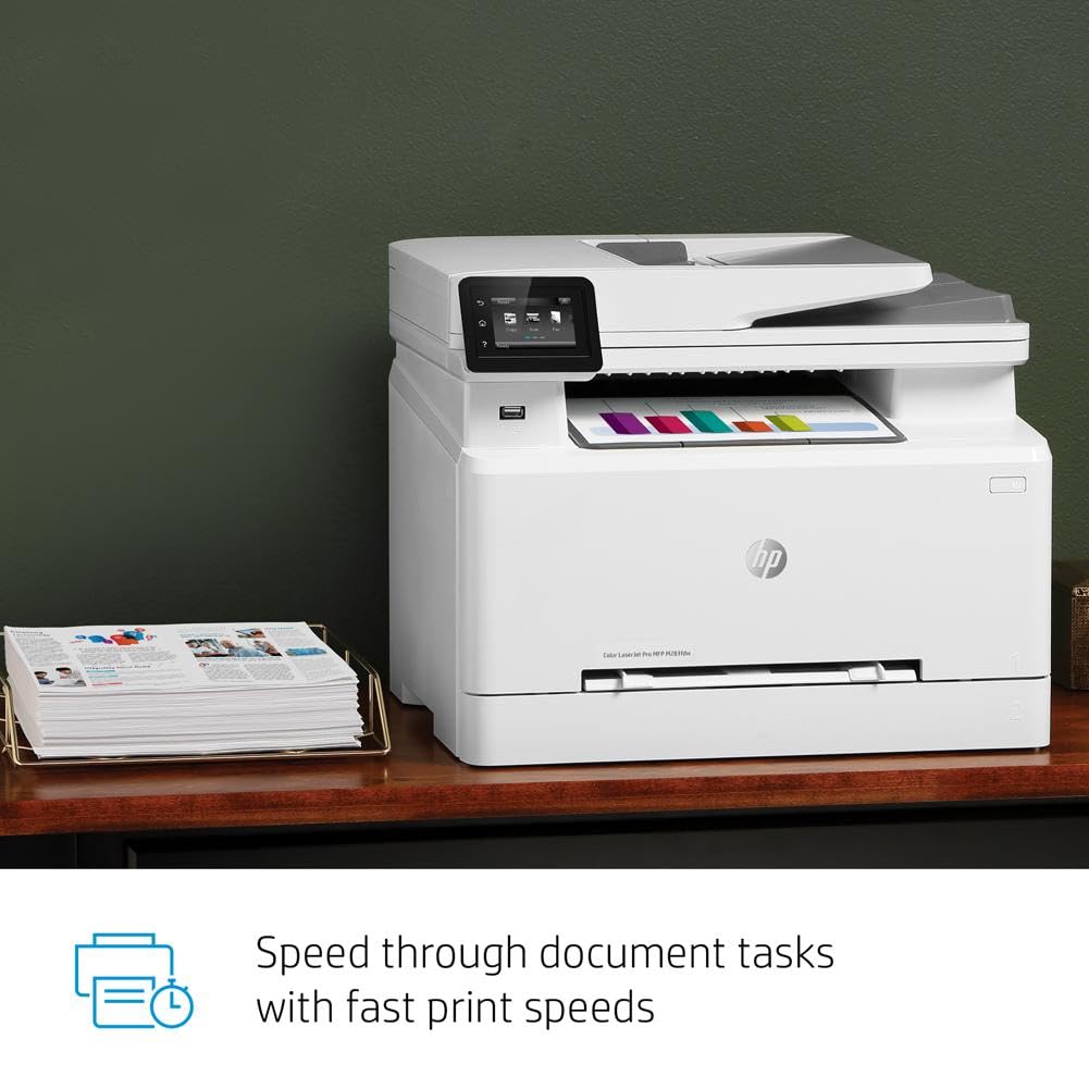 HP Color LaserJet Pro M283fdw Wireless All-in-One Laser Printer, Remote Mobile Print, Scan & Copy, Duplex Printing, Works with Alexa (7KW75A), White