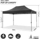 COBIZI 10x15 FT Pop up Canopy Tent,Heavy Duty Easy Up Commercial Outdoor Party Canopy Tents for Wedding Parties All Season Wind & Waterproof Gazebo with Carry Bag,Black(Frame Thickened) COBIZI