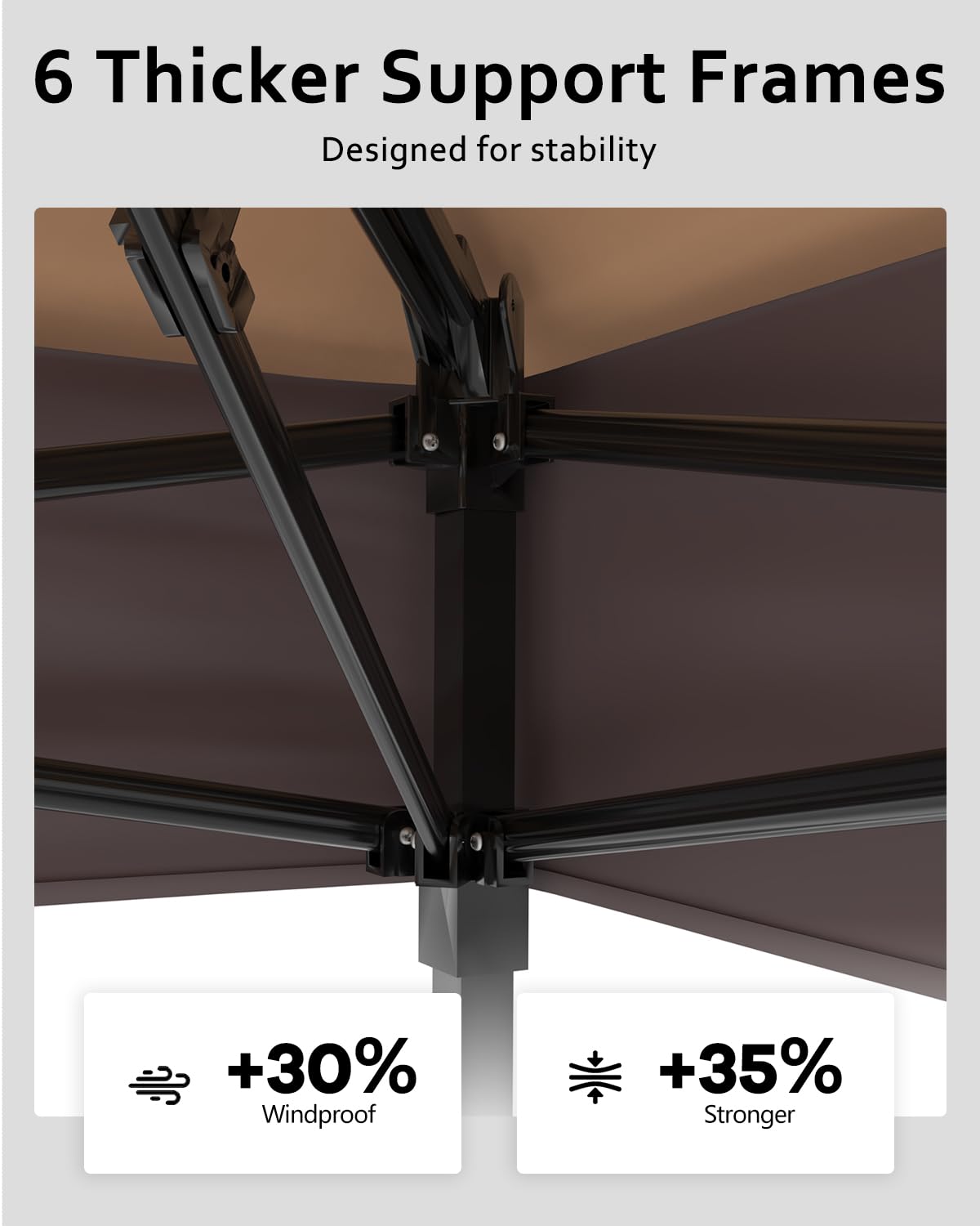 Garveelife Canopy Tent 13x13, Pop Up Gazebo Tent Easy Setupwith 4 Sand Bags for Backyard Garden Patio,Mosquito Netting & Height Adjustable - Khaki Garveelife