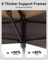 Garveelife Canopy Tent 13x13, Pop Up Gazebo Tent Easy Setupwith 4 Sand Bags for Backyard Garden Patio,Mosquito Netting & Height Adjustable - Khaki Garveelife