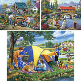 Bits and Pieces Set of 3 Jigsaw Puzzles 300 Pieces - Summer in the Village Bits and Pieces