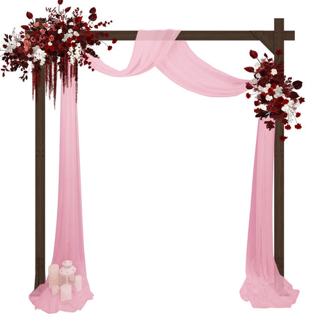 Babenest 7.38FT Wooden Wedding Arch, Square Wood Backdrop Arbor Stand, Indoor Outdoor Wedding Arbor for Rustic Ceremony Birthday Party Bridal Baby Shower Banquet Proposal Scene Garden Decoration Babenest