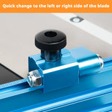 POWERTEC Precision Table Saw Miter Gauge System w/ 27 Angle Stops and 3/4" x 3/8" T-Slotted Miter Bar w/Removable T-Slot Plate, Includes 24" x 3" Multi T–Track Fence w/Scale, T-track Flip Stop, 71391V POWERTEC