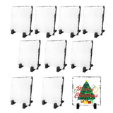YOUKE OLA 10 Pack Sublimation Slate Blanks with Display Holder, Square Shaped Plaque Rock Stone Customized Picture Memorial Stone Frame, Personalized Photo Gifts for Heat Transfer 6x6 Inch YOUKE OLA