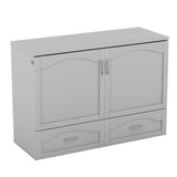 Harper & Bright Designs Full Size Murphy Bed Cabinet Wall Bed Chest with Storage Drawer,USB,Charging Station, Wood Murphy Bed Frame for Home Office or Small Room-Gray Harper & Bright Designs