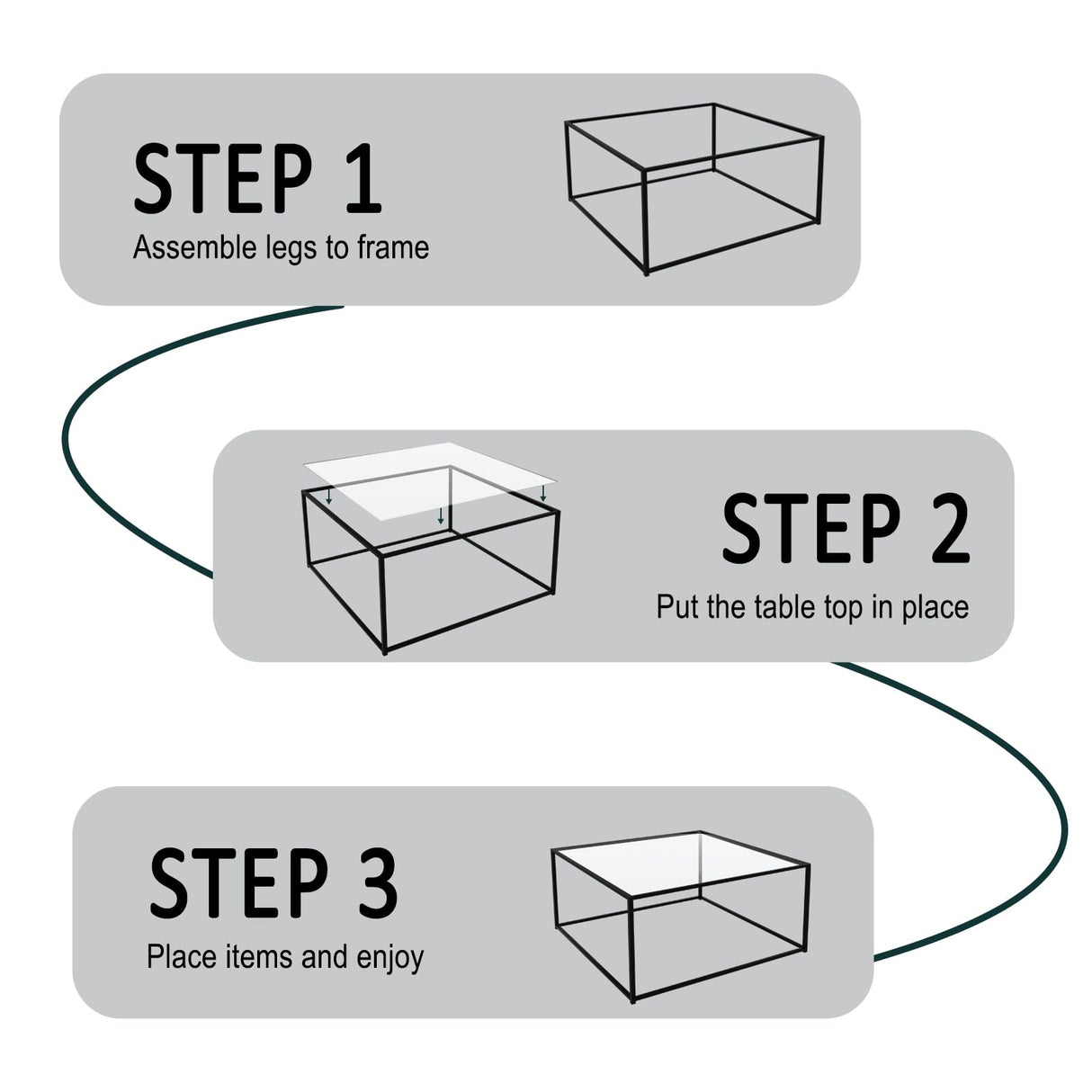 Glass Coffee Table Modern Center Table,Minimalist Coffee Table Sofa Side Tea Table for Living Room,Tempered Glass-top with Sturdy Metal Frame, Easy Assembly,26.4 x 26.4 x 15.7 Inches, Black Easy Paws