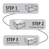 Glass Coffee Table Modern Center Table,Minimalist Coffee Table Sofa Side Tea Table for Living Room,Tempered Glass-top with Sturdy Metal Frame, Easy Assembly,26.4 x 26.4 x 15.7 Inches, Black Easy Paws