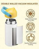 OFFNOVA 12oz Kids Sublimation Tumbler, 4 Pack Stainless Steel Sippy Cup Blank, Vacuum Insulated Water Bottle with Leak-Proof Straw Lid OFFNOVA