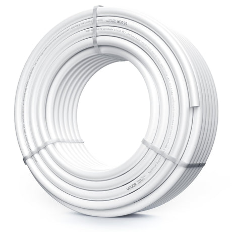 VEVOR PEX Pipe 3/4 Inch, 100 Feet Non-Oxygen Barrier PEX-A Flexible Pipe Tubing for Potable Water, for Hot/Cold Water & Easily Restore, Plumbing Applications with Free Cutter,White VEVOR