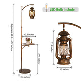beaysyty Farmhouse Adjustable Floor Lamps with Tray Lantern Tall Standing lamp for Bedroom Home Decor for Office Cafe Den Living Room Bedroom, On/Off Foot Switch and Brushed Rustic (Red Copper) beaysyty