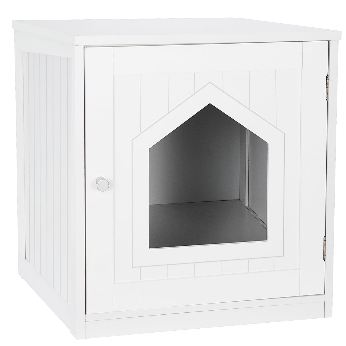 Nova Microdermabrasion Cat Litter Box Enclosure Hidden Kitty Litter Box Furniture Indoor Cat Box Cabinet Cat House & Side Table Nightstand Cat Washroom (White) Nova Microdermabrasion