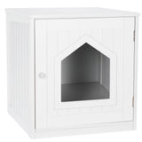 Nova Microdermabrasion Cat Litter Box Enclosure Hidden Kitty Litter Box Furniture Indoor Cat Box Cabinet Cat House & Side Table Nightstand Cat Washroom (White) Nova Microdermabrasion