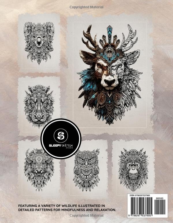 Wild Animals - Coloring Book: Featuring a Variety of Wildlife Illustrated in Detailed Patterns for Mindfulness and Relaxation. Majosta