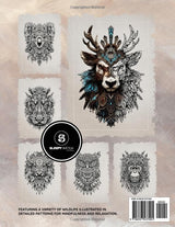 Wild Animals - Coloring Book: Featuring a Variety of Wildlife Illustrated in Detailed Patterns for Mindfulness and Relaxation. Majosta