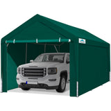 ADVANCE OUTDOOR 10x20 ft Heavy Duty Carport with Removable Sidewalls and Doors, Adjustable Height Car Canopy Garage Party Tent Boat Shelter with Reinforced Poles, Green ADVANCE OUTDOOR