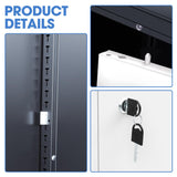 DNA MOTORING Metal Storage Cabinet, 36'' Locking Cabinet with 2 Doors and 2 Adjustable Shelves, Metal Cabinet Heavy Duty Utility Cabinet for Garage,Office,Home,Gym, Gray White, TOOLS-00631-GY-WH DNA MOTORING