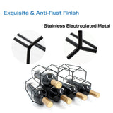 Buruis 9-Bottle Countertop Wine Rack, Honeycomb Standing Metal Wine Holder, Organizer, Red & White Wines Rack, Home Kitchen Bar Essentials (Black) Buruis