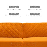 mopio Futon Sofa Bed, Couch, Small Sofa, Sleeper Sofa, Loveseat, Mid Century Modern Futon Couch, Sofa Cama, Couches for Living Room (Apricot Velvet) mopio