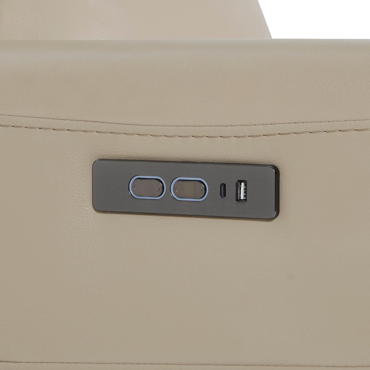 CHITA Genuine Leather Power Recliner Chair for Adults, Electric Wall Hugger Recliner for Small Spaces, Modern Living Room and RV Recliner Chair with Power Headrest & Charging Ports, Latte Tan CHITA