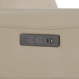 CHITA Genuine Leather Power Recliner Chair for Adults, Electric Wall Hugger Recliner for Small Spaces, Modern Living Room and RV Recliner Chair with Power Headrest & Charging Ports, Latte Tan CHITA