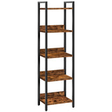 MAHANCRIS Bookshelf, 5-Tier Bookcase, Standing Book Shelf for Small Space, Storage Shelf Organizer, for Living Room, Bedroom, Study, Balcony, Rustic Brown and Black BKHR5501 MAHANCRIS