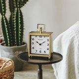 NIKKY HOME Gold Table Clock, Silent Non-Ticking Classic Battery Operated Decorative Mantel Desk Shelf Clock for Living Room Decor NIKKY HOME