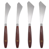 MBAIYO 4 Pcs Painting Knife Set,Palette Knife No.19 + Pallet Knives No.20 Stainless Steel Art Spatula with Wood Handle Scraper for Oil Canvas Acrylic Sculpting Mixing Texturing MBAIYO