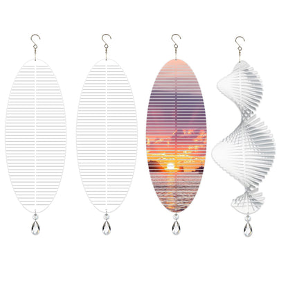 4Pack 11inch Sublimation Wind Spinner Blanks 3D Aluminum Metal Wind Sculpture Kinetic Spinners for Yard and Garden Indoor Art Ornaments Hanging Decoration (Helix)