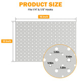 Pegboard Smith Metal Pegboard Panels, 16" x 12" Heavy-Duty Wall Peg Boards for Garage Tool Storage, Pegboard Organizer System (Pack of 3, Gray) Pegboard Smith