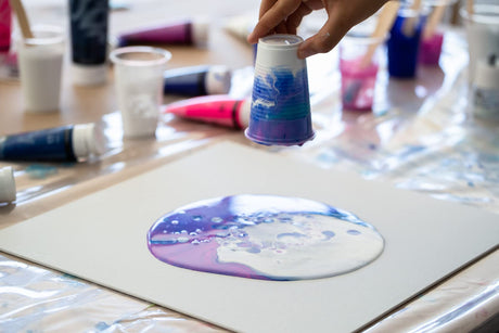 Pébéo Acrylic Pouring Paint Starter Kit - Art and Painting Supplies, Ready-To-Pour Fluid Medium, 118 Milliliter Bottles, Set of 6 Assorted Colors PEBEO