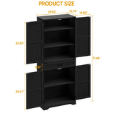 72" Kitchen Pantry Storage Cabinet, Farmhouse Storage Cabinet with Adjustable Shelves, Large Capacity Storage Cabinet with Drawer,Freestanding Cupboard for Kitchen, Dining Room, Living Room, Black Befrases