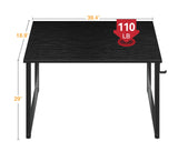 Casaottima 40 Inch Small Computer Desk for Home Office, Study Writing Table for Small Spaces, Simple Modern Desk with Headphone Hooks, Black Casaottima