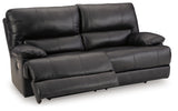Signature Design by Ashley Mountainous Modern Leather Match Wall Hugger Power Reclining Sofa with Adjustable Headrest and USB Ports, Black Signature Design by Ashley