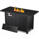Xbeauty Fire Pit Propane Gas FirePit Table 43" Outdoor Fire Pit Rectangular Tabletop with Lid, Rain Cover, for Outside Garden Backyard Deck Patio Xbeauty
