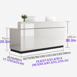 JKGHK Reception Desk, Front Desk Reception Counter with Locking Drawer, Retail Counter with Storage Cabinet, Simple Retail Counter Checkout Counter for Lobby Store Office(White+Gold,60x45cm) JIAOCKJIAO